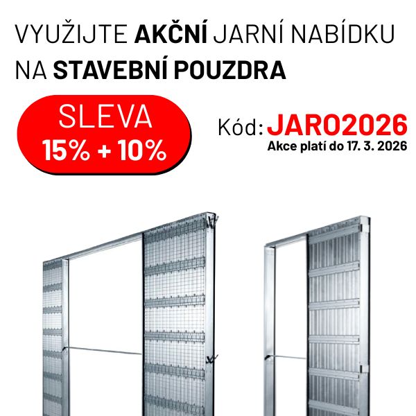Využijte AKCI na stavební pouzdra JAP pro posuvné dveře. Sleva 25 %, doručení ZDARMA do 24 hodin. - AKCE PRODLOUŽENA! Kód JARO2026 platí do půlnoci 17. 3. 2026.