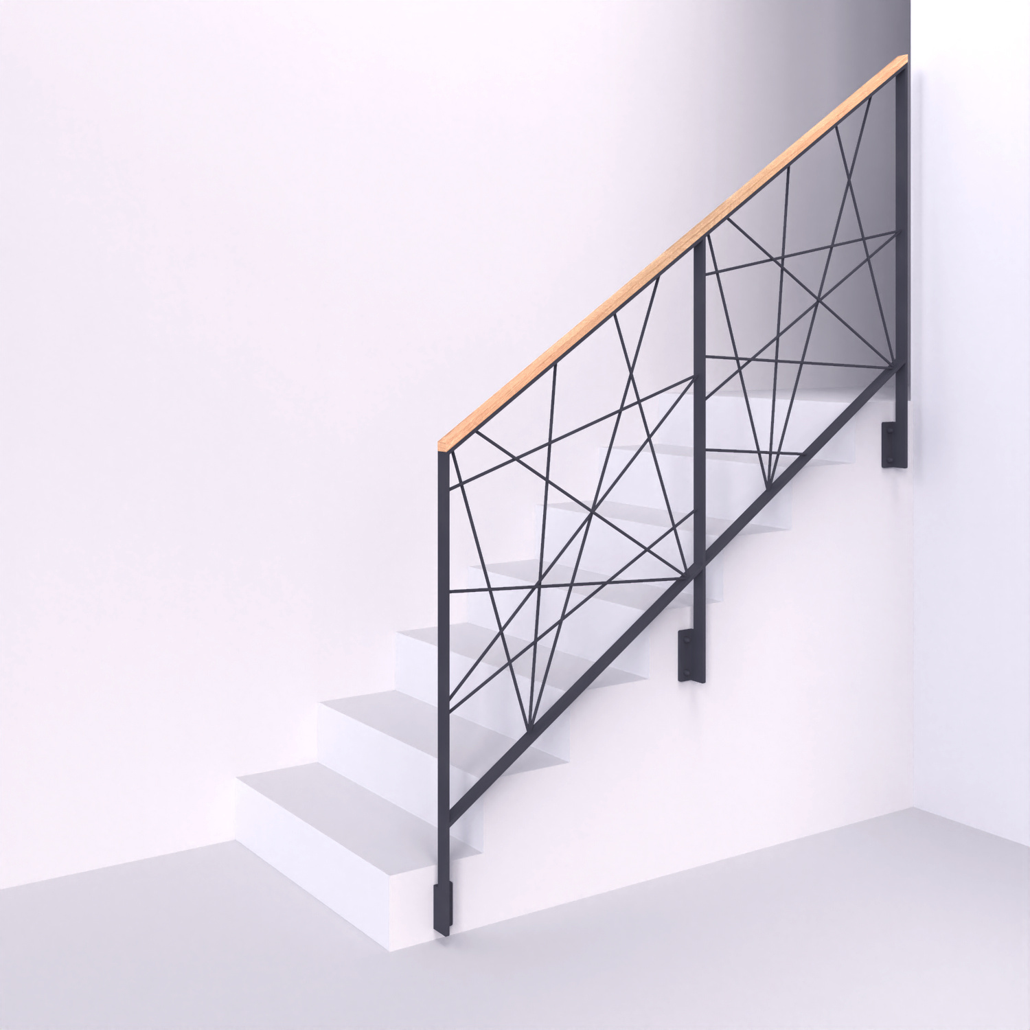 Ocelové pásovinové zábradlí s pavučinovou výplňí