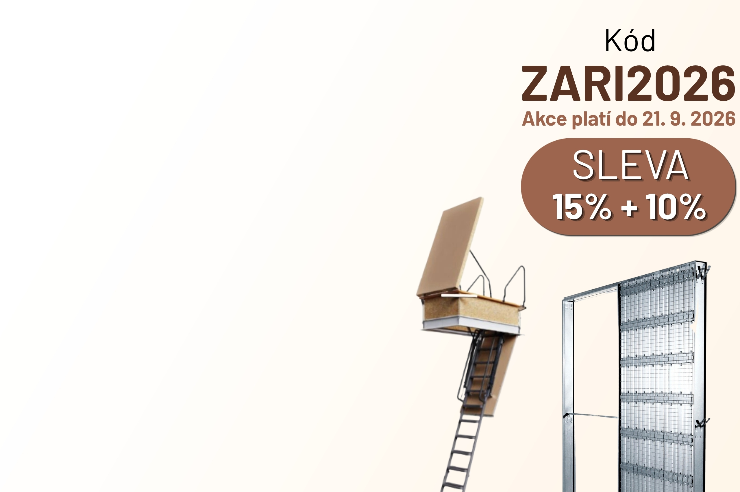 ZÁŘIJOVÁ AKCE na stavební pouzdra, půdní schody JAP a tichý doraz k posuvným dveřím - Sleva 15% + 10%